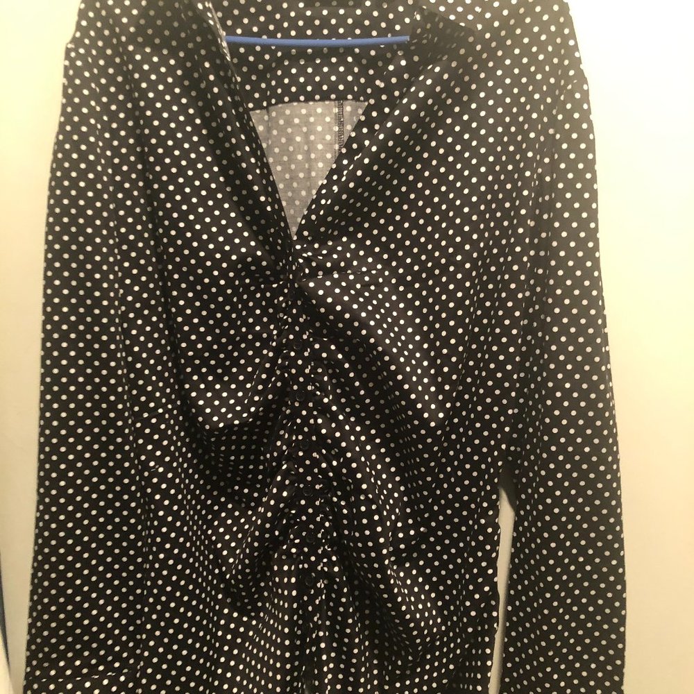 Flawless Black w/White Polka Dot shirt